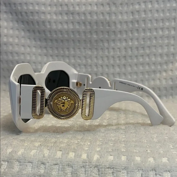Versace White And Gold Sunglasses - Picture 2 of 11